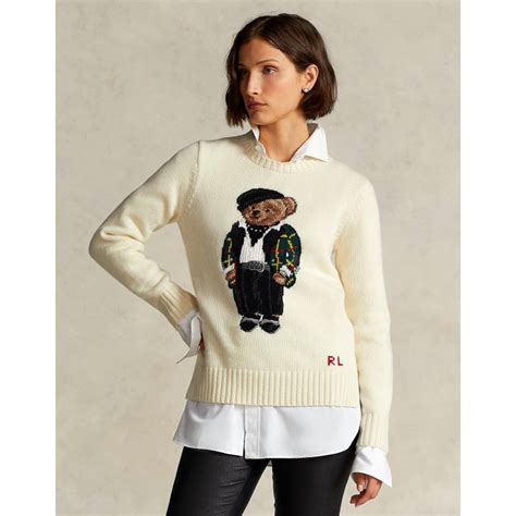 Polo Ralph Lauren Maglia Lana E Cashmere Polo Bear Cream [donna] Elsa