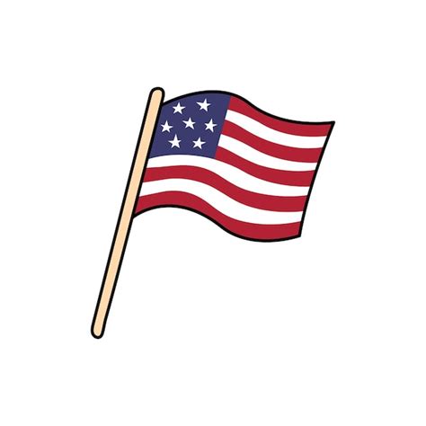 Premium Vector | Usa flag doodle vector illustration symbol of united ...