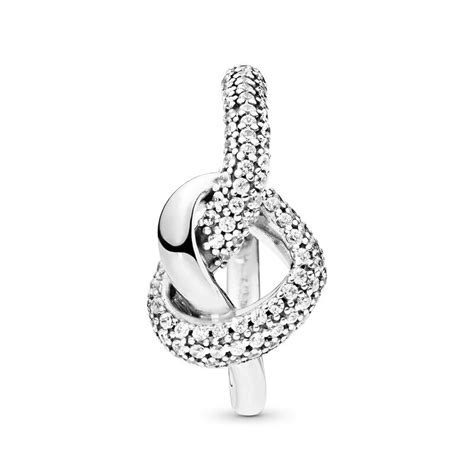 Pandora Knotted Heart Cz Ring Ss