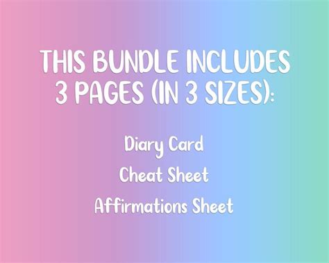 Dbt Bundle Cheat Sheet Diary Card Self Affirmations By Dbt Design Hot