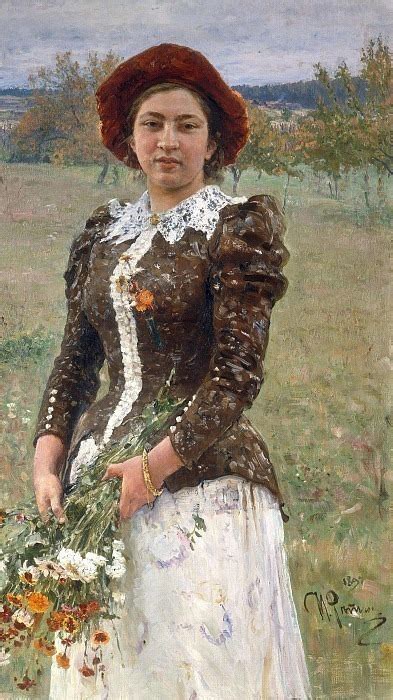 Autumn Bouquet Portrait Of Vera Ilyinichna Repina The Artists