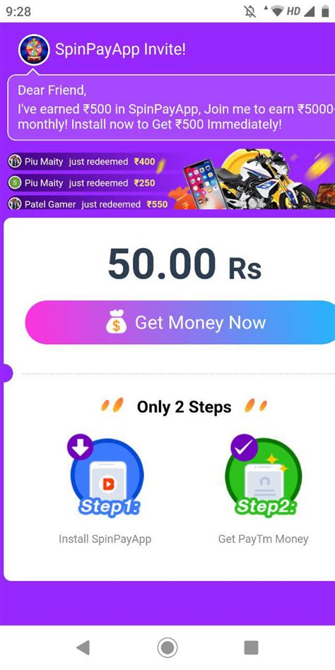 SpinPay Pro App Sign UP Get Free PayTM Cash Worth 5 Refer Earn 5