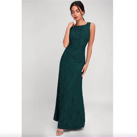 Lulus Dresses Lulus Brilliant Babe Forest Green Lace Maxi Dress Poshmark