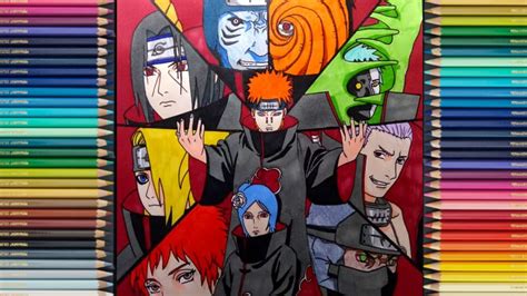 Desenhando Akatsuki Speed Drawing Naruto Shippuden Youtube