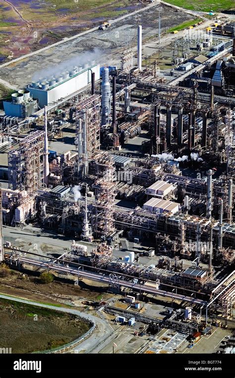 aerial view above Chevron refinery Richmond California Stock Photo - Alamy