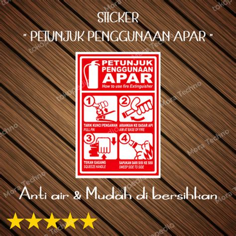 Jual Stiker Petunjuk Penggunaan Alat Pemadam Api Ringan Apar Sticker