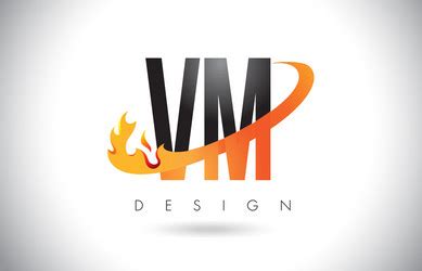 Vm V M Letter Modern Logo Design With Yellow Vector Image