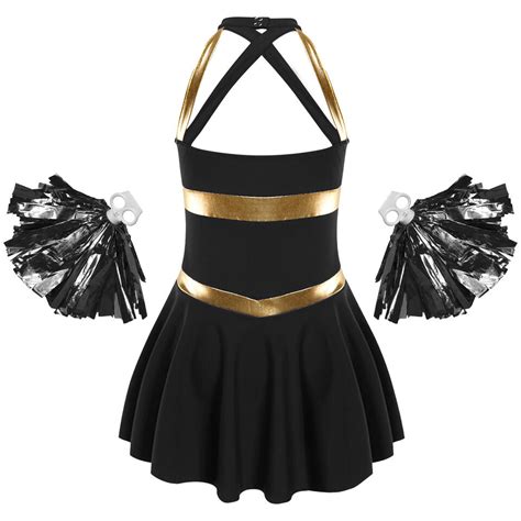 De Tiaobug Cheerleader Kost M F R M Dchen Cheer Kleid Mit Pompoms