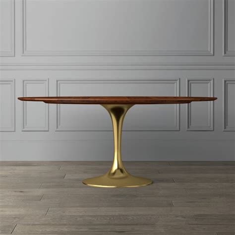 Tulip Pedestal 42 Round Dining Table Aged Bronze Base Black Marble