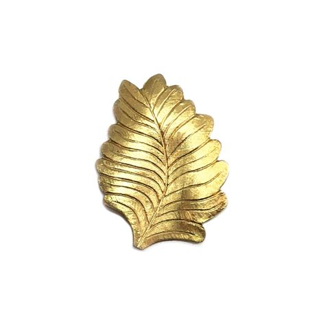 Vintage Style Leaf Stamping Left Facing Leaf Stamping Raw Brass Unplated Brass Antique