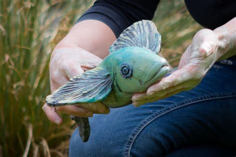 Gartenstecker Keramik Wipp Fische Teichdeko Garten