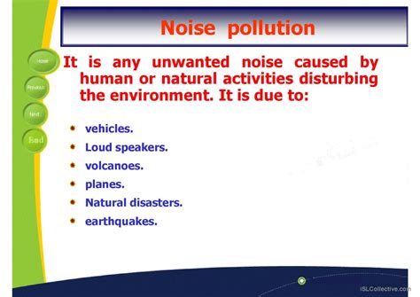 pollution   effects english esl powerpoints