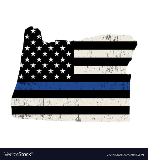 State oregon police support flag Royalty Free Vector Image