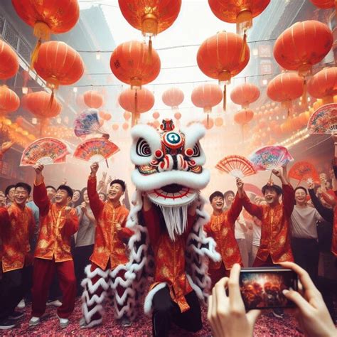 Premium AI Image | A chinese dragon dance festival