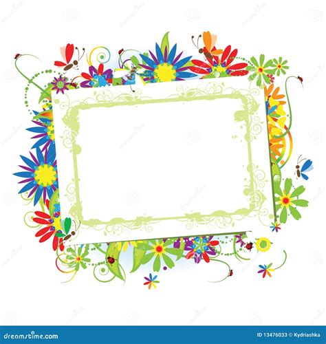 Floral Frame Beautiful with Place for Your Text Stock Vector