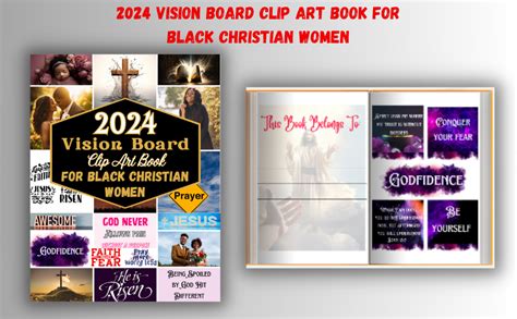 2024 Vision Board Clip Art Book For Black Christian Women Create