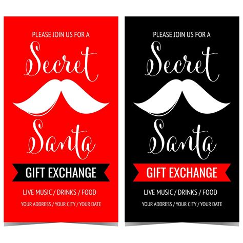 Secret Santa gift exchange invitation. Vector illustration of banner ...