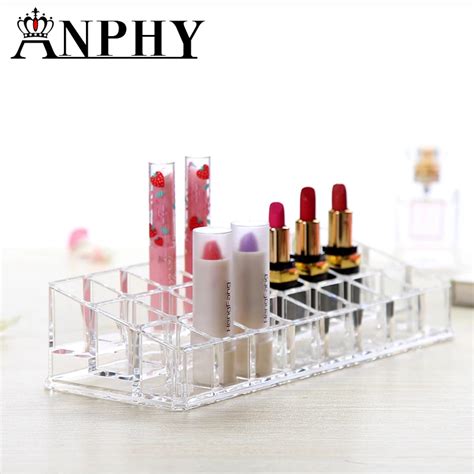 Acrylic Cosmetic Makeup Organizer 24 Lipstick Holder Display Stand