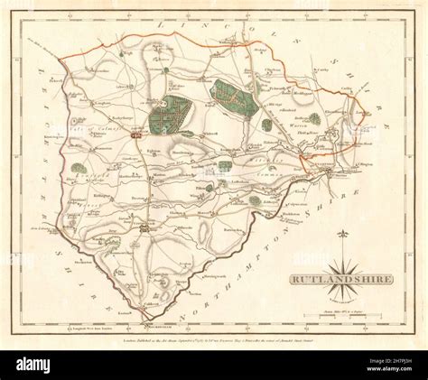 Antique County Map Of Rutlandshire By John Cary Original Outline