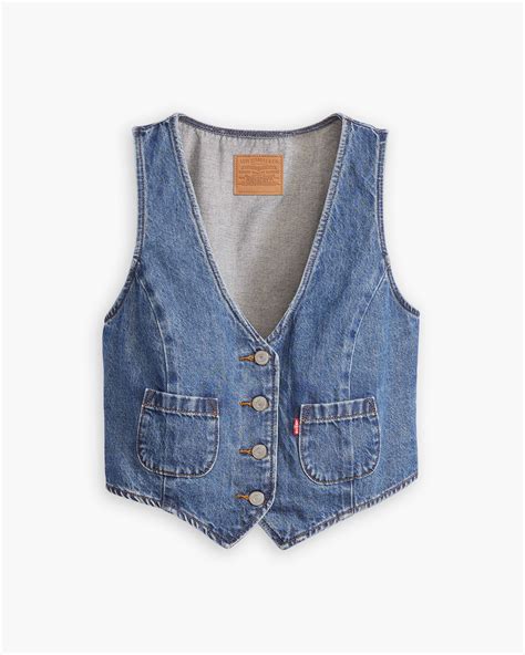 tailored denim vest blue levis lu