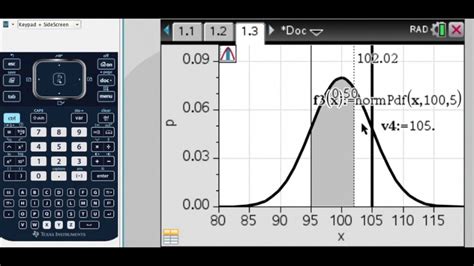 Ti Nspire Cx Normal Distribution Curve Youtube