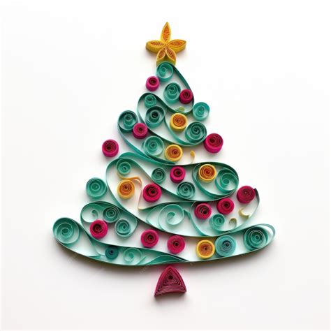 Premium AI Image | A quilled christmas tree made out of paper Digital ...