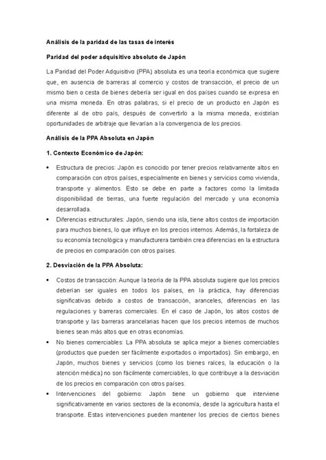Análisis de la paridad de las tasas de interés - Análisis de la paridad