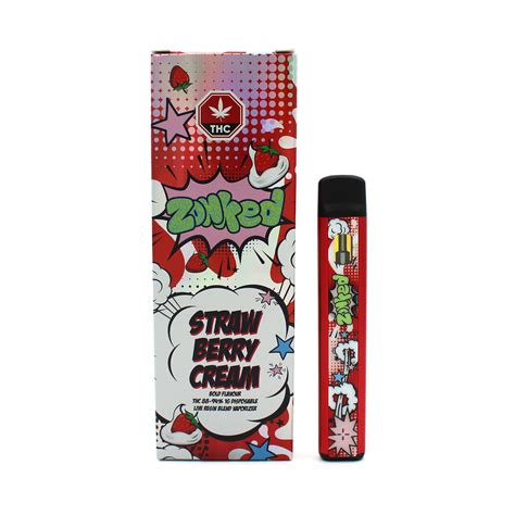 Zonked Disposable Pen Live Resin Strawberry Cream 1g Space Station Delivery