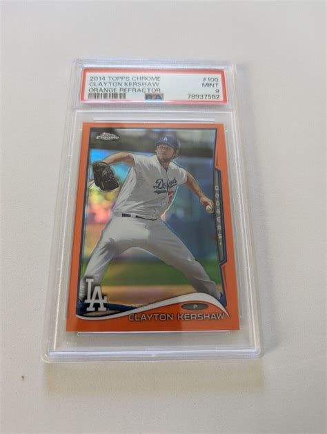 Clayton Kershaw 2014 Topps Chrome 100 Orange Refractor PSA 9 Price