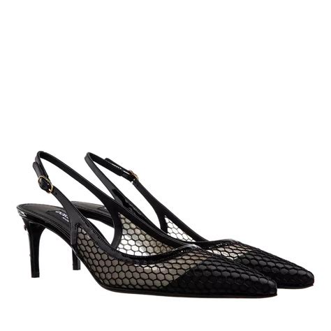 Dolce Gabbana Mesh Slingback Pumps Black Escarpin