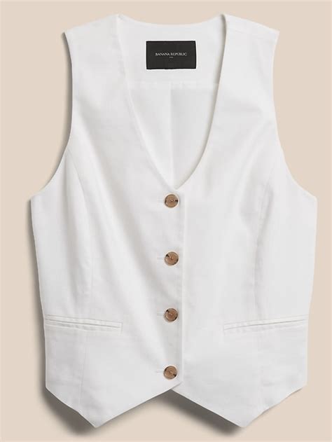 Linen Blend Vest Banana Republic Factory