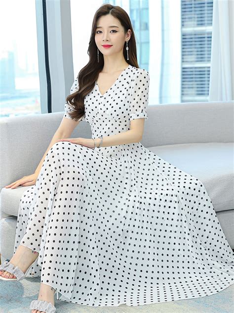 White Chiffon Summer Clothes For Women Dress 2023 Casual Red Maxi