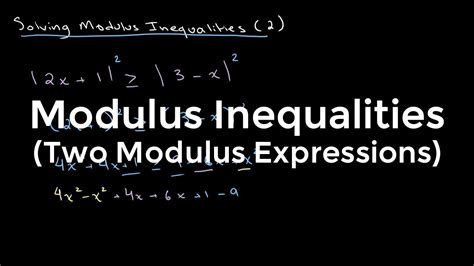 Modulus Inequalities O Level Additional Mathematics Youtube