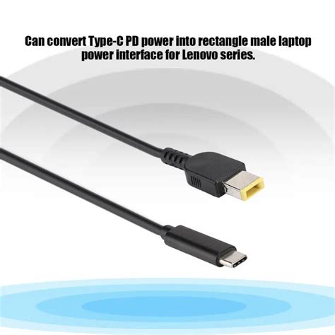 Typec Usb C Male Input To Rectangle Tip Output Laptop Power Supply Cord