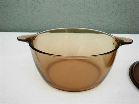 Corning Vision L Qt Amber Glass Dutch Oven Stock Pot With Lid Ebay