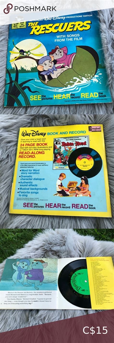 The Rescuers Book and Record | Disney books, Books, Records