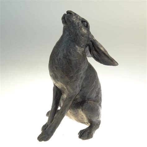 Bronze Hare Moon gazing, by Michael Simpson - Pyramid Gallery