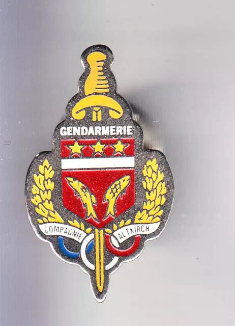 Rare Pins Pins Gendarmerie Blason Epee Poisson Compagnie Altkirch