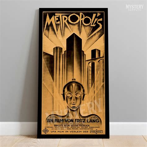 Metropolis 1927 Vintage Fritz Lang Science Fiction Robot Movie Poster ...