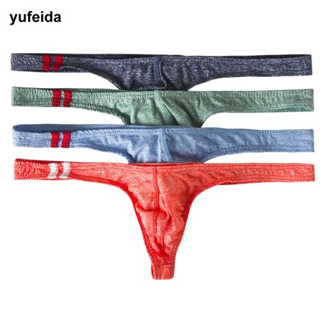 Yufeida 4pcs Lot Mens Cotton Sexy Briefs Shorts Soft Underwear Bulge