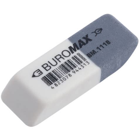 Ластик с абразивной частью белый 41*14*8mm Buromax - купить по выгодным ...