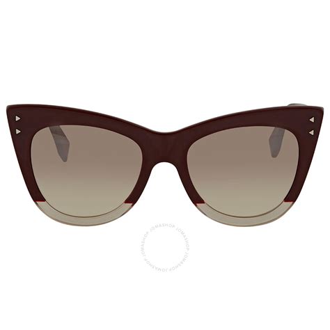 Fendi Burgundy Cat Eye Sunglasses Ff 0238 S Lhf Nq 52 Fendi Sunglasses Jomashop