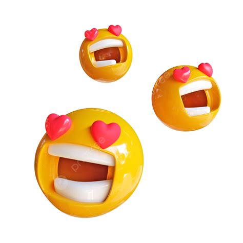 3d Emoticons With Love Heart Eyes For Social Media Marketing Emoticons