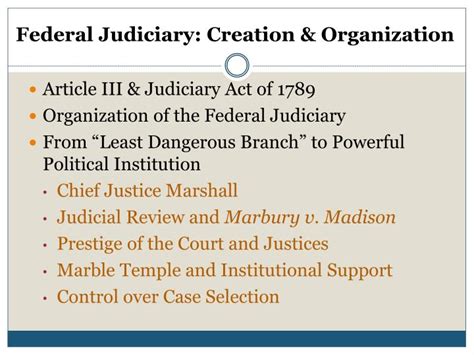 PPT Article III Judiciary Act Of 1789 Organization Of The Federal