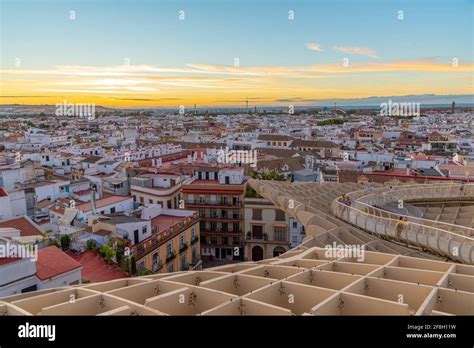 Sunset view of Setas de Sevilla in Spain Stock Photo - Alamy