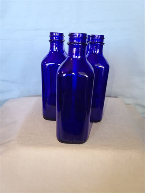 Vintage Blue Bottle Collectable Glass Vintage Blue Bottle Patio Decor