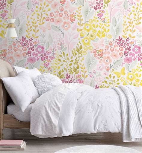 Floral Repositionable Removable Wallpaper Peel And Stick Etsy