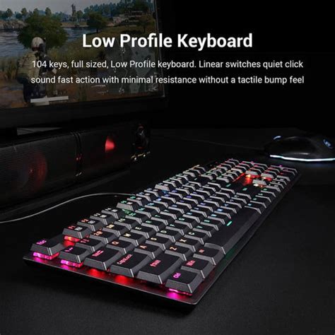 Redragon K535 Apas Mechanical Gaming Keyboard RGB LED Backlit Low Prof ...