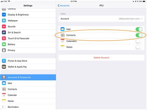 Adding Gmail Contacts to an iPad - The New York Times