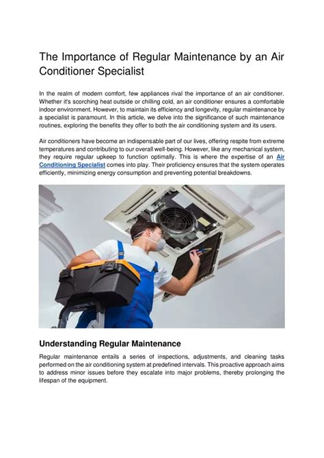 Ppt The Importance Of Regular Maintenance By An Air Conditioner